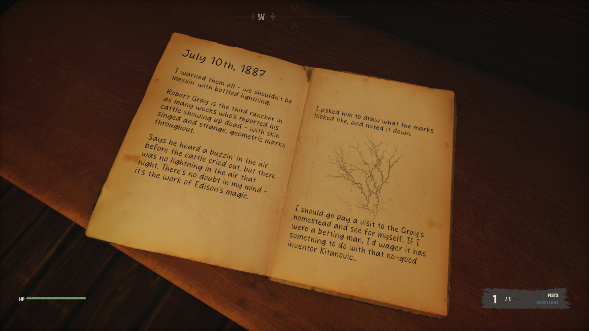 In-world character progression